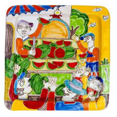 Squared Plate DS 28x28 Watermelon Seller Squared Plate DS 28x28 Watermelon Seller